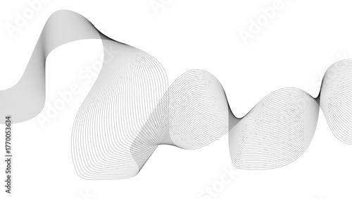 Abstract wave element for design. Digital frequency track equalizer. Abstract wave lines on white background. Dynamic wave pattern element for technology.