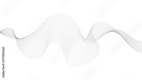 Abstract wave element for design. Digital frequency track equalizer. Wave with lines created using blend tool. Curved wavy line, smooth stripe.

