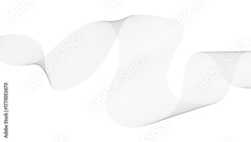 Abstract wave element for design. Digital frequency track equalizer. Wave with lines created using blend tool. Curved wavy line, smooth stripe.
