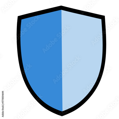 Free Download Two-tone blue shield, emblem symbol, decorative design - GFXLoad