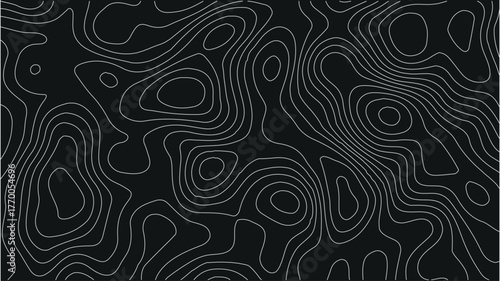 Topography map-inspired seamless vector texture with curved contour lines and subtle white grid overlays for nature and outdoor branding. Topographic map contours, White wave paper curved reliefs abst