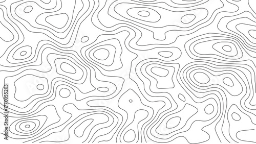 Topography map-inspired seamless vector texture with curved contour lines and subtle white grid overlays for nature and outdoor branding. Topographic map contours, White wave paper curved reliefs abst