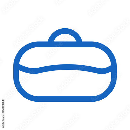 Donut Sufganiyah. Simple outline icon. Vector illustration of traditional jelly donut for Hanukkah on white background. 