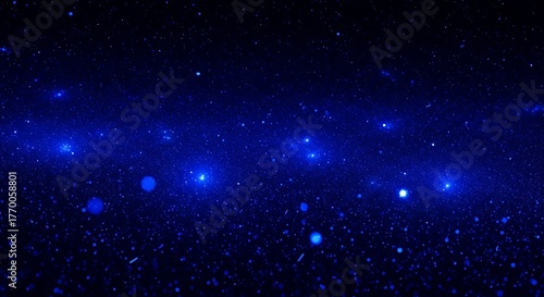 Wallpaper Mural Deep cosmic panorama with scattered, vibrant, deep blue light particles Torontodigital.ca