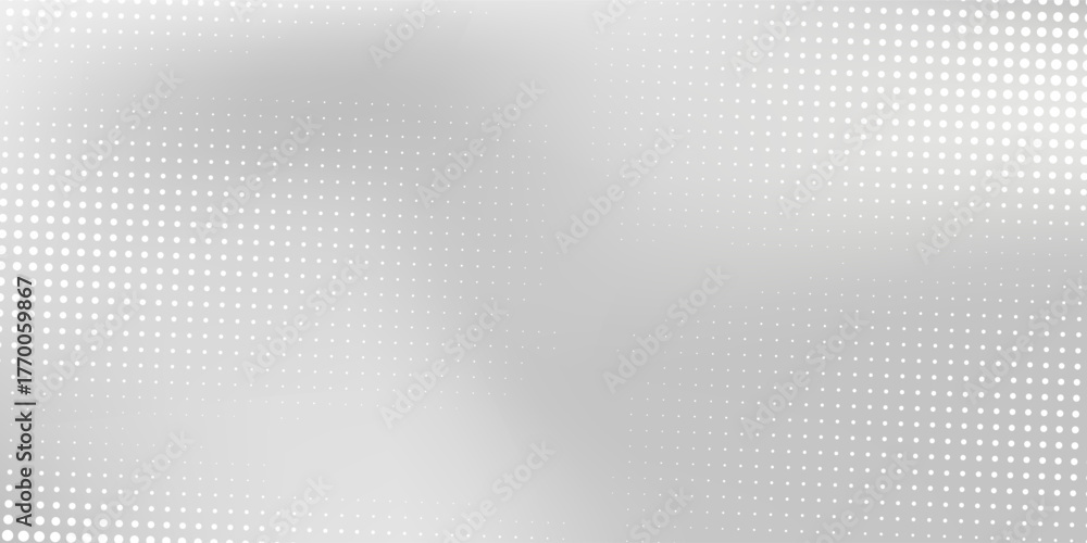 Fototapeta premium Dot mesh silver foil background with metal mirror texture. Chrome gradient surface with light abstract