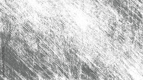 monochromatic textured background with distressed gray and white elements and scratch marks.