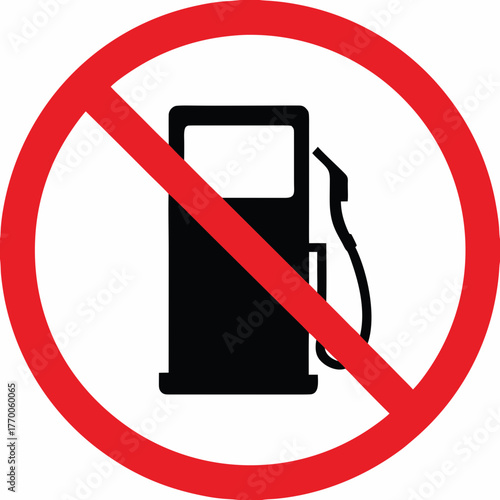 No Gas Station Sign in Vector 