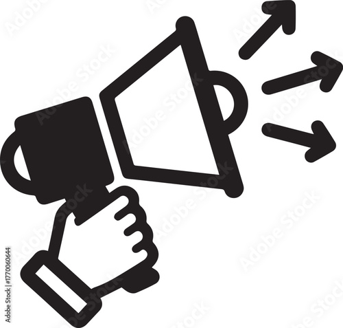 Amplify your message with this bold, impactful megaphone icon, perfect for announcements, marketing, and social media campaigns that demand attention