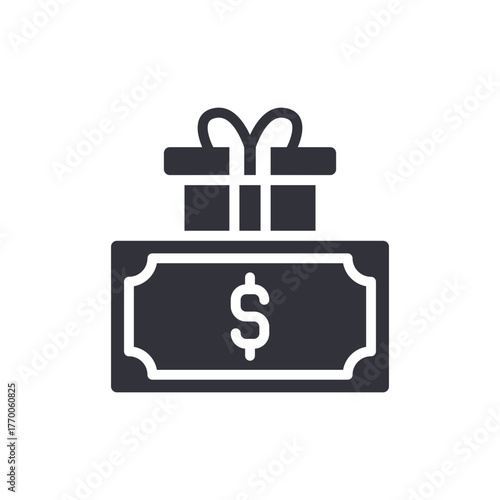 Cash Gift Voucher Icon For Finance Reward Concept