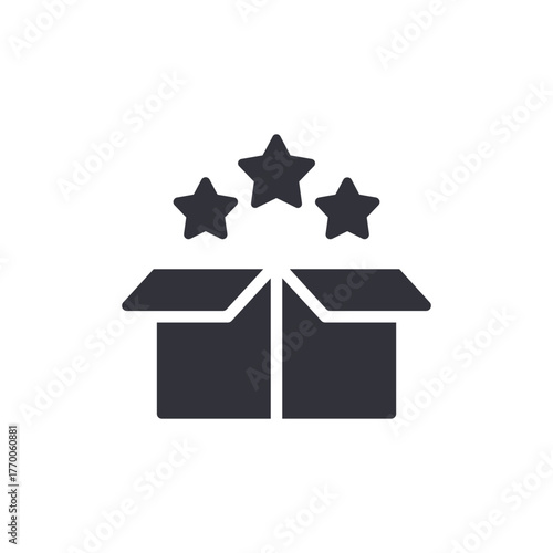 Open Box With Stars Product Delivery Concept Icon Graphic