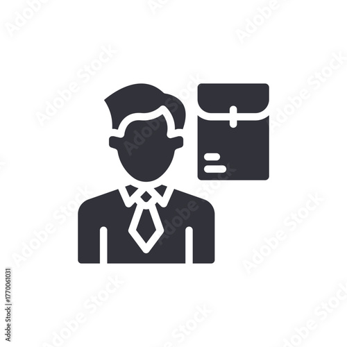 Courier Icon With Tie And Delivery Bag Illustration Design