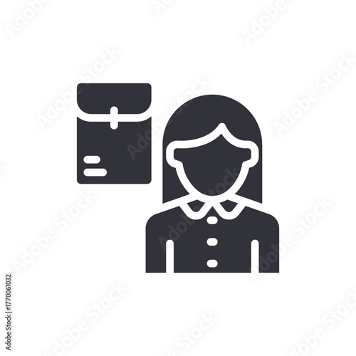 Female Teacher Silhouette With Backpack Student Icon