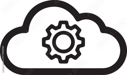 Cloud computing management solutions for business, a modern technology concept showing data synchronization and automation processes in a vector graphic