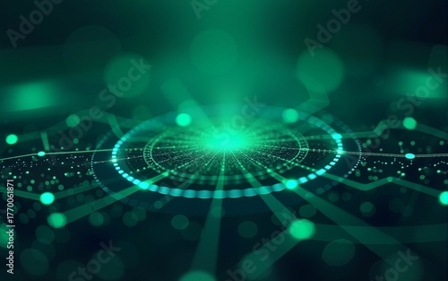 Digital technology banner green blue background concept, cyber technology circuit, abstract tech, innovation future data, internet network, Ai big data, futuristic wifi connection, illustration vector