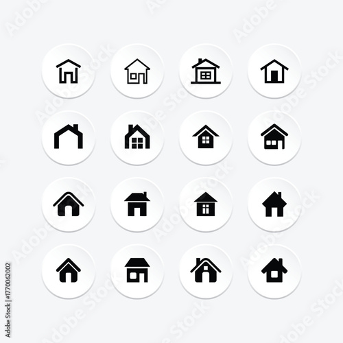 House and Interior Design Icons Collection – Line Style