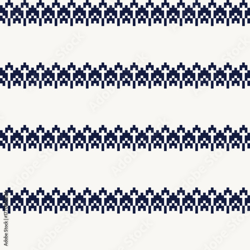 Monochrome Chevron Fair Isle Seamless Pattern Design