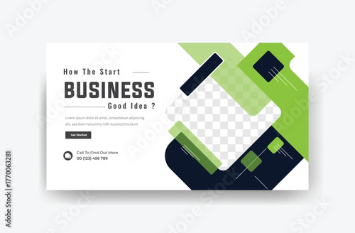 attractive youtube thumbnail, abstract colorful thumbnail, vector thumbnail design, business presentation template 