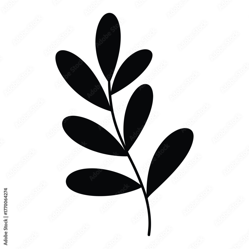Obraz premium Botanical foliage Silhouette, Vector, Illustration