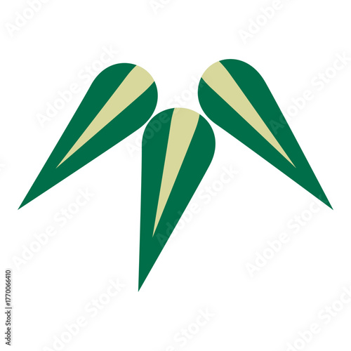 Japanese Bamboo Leaves Illustration Symbolizing Growth and Good Fortune