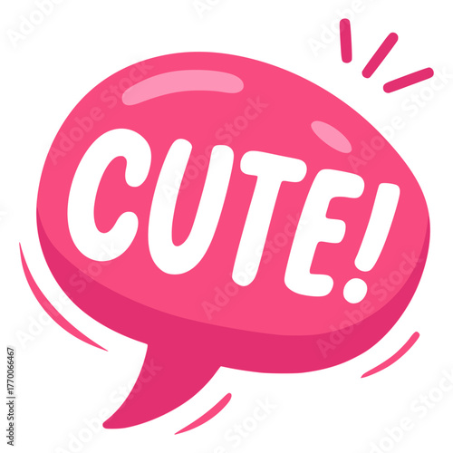 cute hand draw text speech bubble flat color vector illustration template design