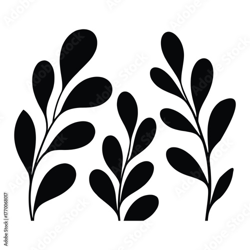 Watercolor-inspired foliage Silhouette, Vector, Illustration