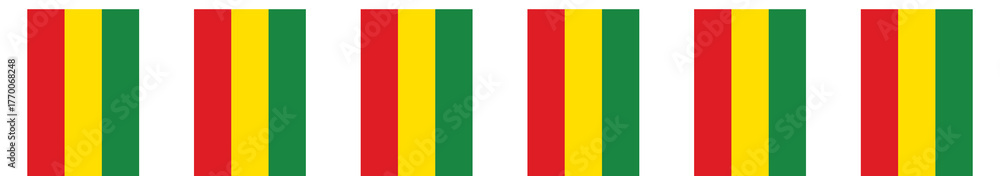 Naklejka premium Red, yellow and green colored party bunting as the colors of the Black History Month flag. Flat design illustration.