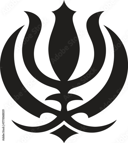 Sikh Religious Symbols – Black Icon, Spiritual, Sikhism
