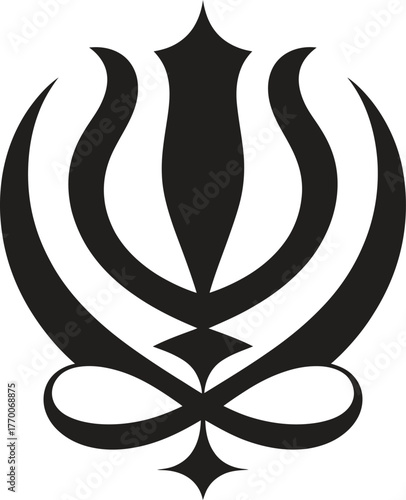 Sikh Religious Symbols – Black Icon, Spiritual, Sikhism
