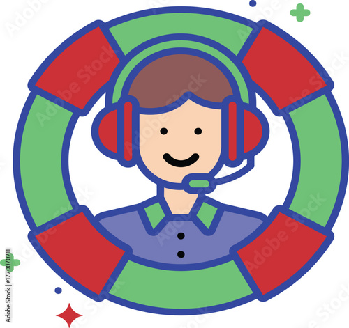 Abstract geometric pattern with vibrant color accents and text elements