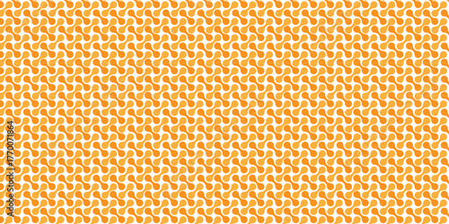 seamless pattern with circles dots meatball textile. orange and yellow geometric decoration surface decor grid fabric overlap texture background.