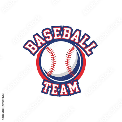 Vector art of baseball team logo, ideal for sports branding, tournament logos, or athletic merchandise