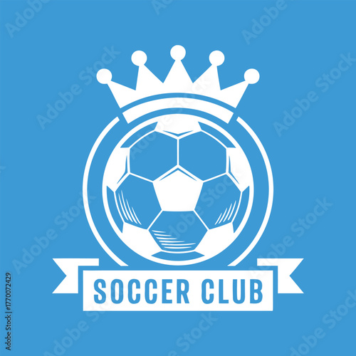 Soccer Club Royal Crown Crest Logo Vector Illustration