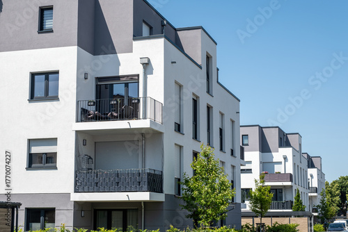 Modern multifamily residential buildings seen in Germany