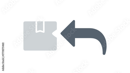 Gray box with return arrow icon