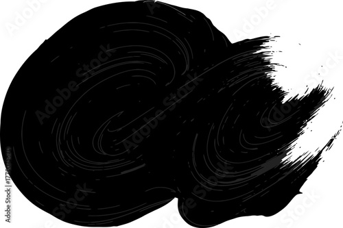 bold brushwork manifests raw energy, leaving a compelling, stark impression