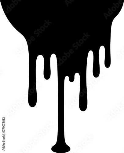 silent obsidian tears, a stark, profound expression of weighty, downward flow