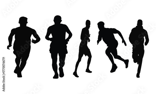 Man Running Silhouette And Vector Illustration Collection