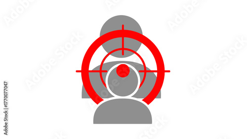 Red crosshairs on gray figures