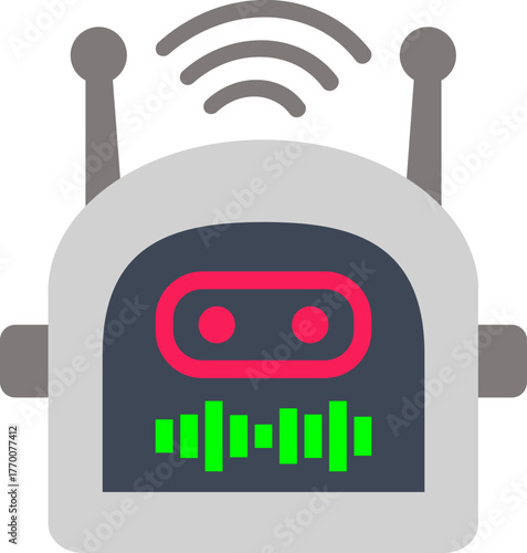 Cute AI Robot Chatbot Icon