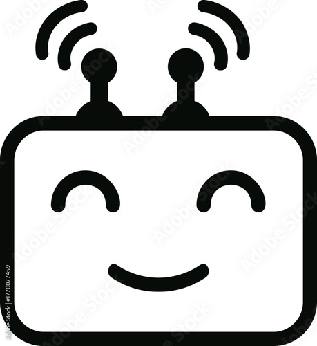 Cute AI Robot Chatbot Icon