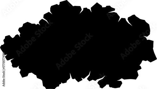 primal void an ancient, rugged mass emerges from absolute, deep black