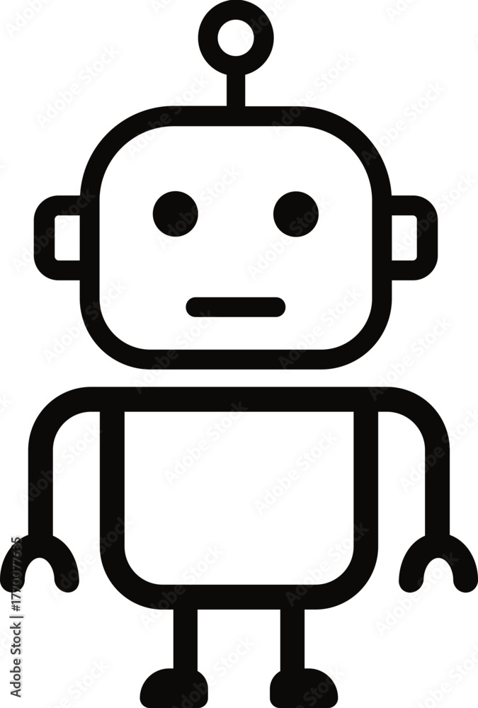 Naklejka premium Cute AI Robot Chatbot Icon