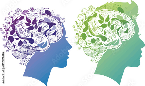 Modern mental health concept illustration  psychological wellness and self care design