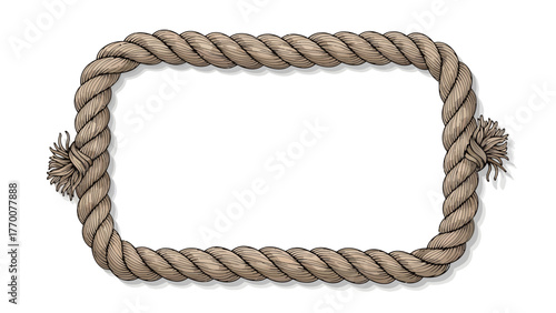 Rope frame with frayed ends
