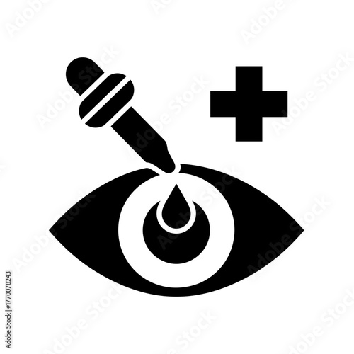 an image depicting eye drops being administered to an eye, symbolizing vision care and medical treatment