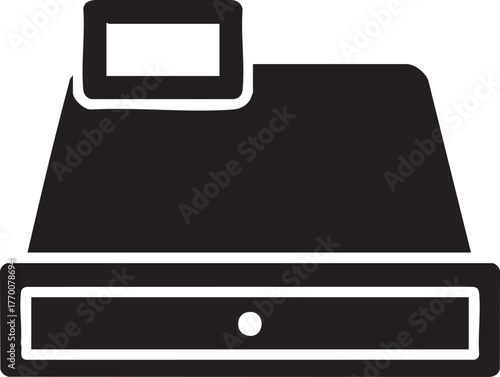 Classic Cash Register Silhouettes Point of Sale POS System Icon