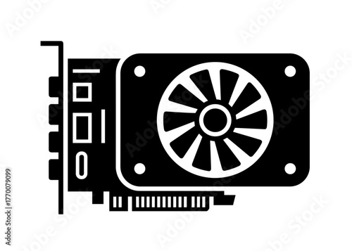 A graphic card for pc gaming and computer hardware with components, electronics and video card technology