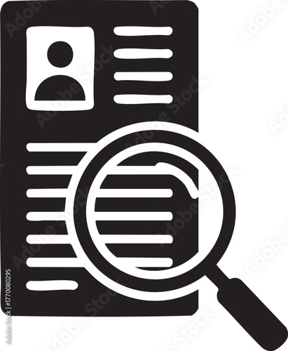 Digital KYC Verification ID Document Silhouettes with Magnifying Glass Compliance Icon