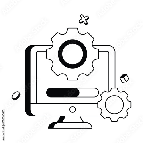 Showing software improvement and smooth performance Vector Icon
