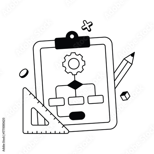 Showing efficient task flow and creative management Vector Icon
